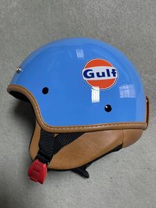 ☆稀少品　GULF WITH PEAK ジェットヘルメット　ガルフブルー☆