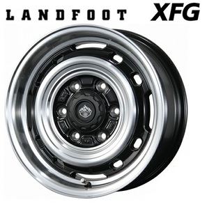 ※納期要確認 トピー実業 ランドフット XFG 15インチ 6.0J +33 6H139.7 JWL-T グロスブラックポリッシュ ハイエース レジアスエース