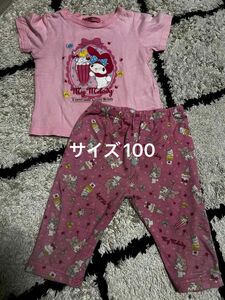 値下げ中　マイメロ　綿100%半袖Tシャツ　キッズ服サイズ100