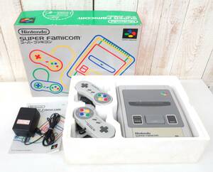 昭和レトロ　レトロゲーム＊Nintendo 任天堂＊SUPER FAMICON 　スーパーファミコン ＊本体　コントローラー　専用ACアダプタ　元箱　説明書