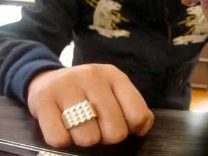 . tail engraving [ signet studs ring ] hand made 156