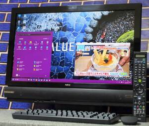 ◆Win11/ぱっと観TV/高速SSHD(SSD)1TB/快速Corei7/地デジW録画/23型ワイドLED/新品無線KB＆MU/Wi-fi/Webカメラ/HDMI/高音質/Office/77H◆