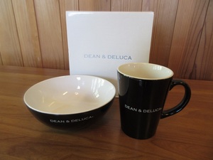 新品　箱付き　DEAN＆DELUCA　シリアルボウル＆マグカップセット　ブラック　黒　ラテマグ　テーブルウェア　ギフト　母の日　誕生日