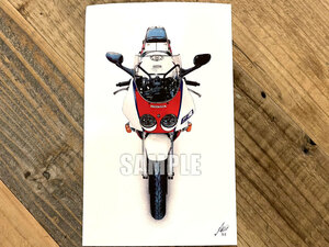 HONDA CBR250RR MC22 バイクイラスト ハガキサイズ プリント №S-2