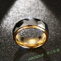 新品 指輪 超硬い 耐久性に優れた 高級多面指輪 ゴールド リング シルバー 人気 ブランド メンズ タングステンアクセサリー LA203_画像5