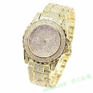新品 腕時計高級 Saat ダイヤモンド時計アナログクォーツ流行腕時計ユニセックス腕時計ホッ LA463の画像2