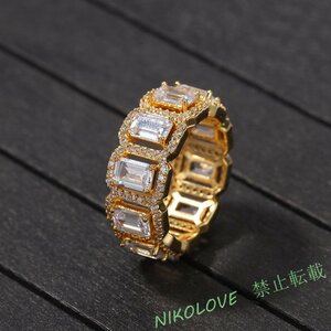 新品 高級感 メンズ レディース 指輪 ゴールド ジルコン Czダイヤ 18KGP カップル用リング 13号～23号 高品質 AAA級 LA092