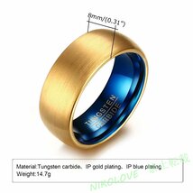 新品 指輪 シンプル ファッション アクセサリ 金青 ブランド タングステン リングメンズ ブルー LA918_画像5