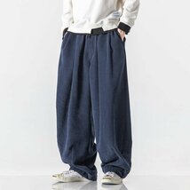 秋冬 メンズ サルエルパンツ チノパン 厚手 ゆったり カジュアル ロングパンツ ワイドパンツ コーデュロイ ゆったり LC927_画像1