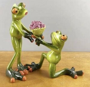 LC414 カエルの置物 カップル プロポーズ 告白 結婚 樹脂 蛙 カエル フィギュア オーナメント インテリア 雑貨 可愛い 装飾 置物 小物