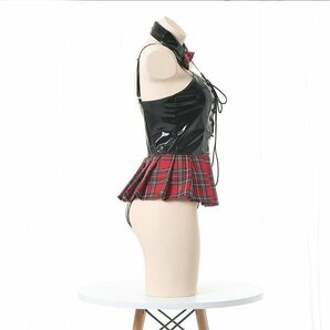 新品 コスプレ衣装 超セクシー 悩殺 セーラー服風 光沢 【ワンピース3点セット】 学生服 ミニスカート ベビードール ナイトウェア LA999の画像2