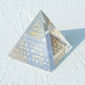 LC419 クリスタル ピラミッド ミニチュア エジプト チャクラ エネルギー 装飾 インテリア ギフト プレゼント ガラス オブジェ