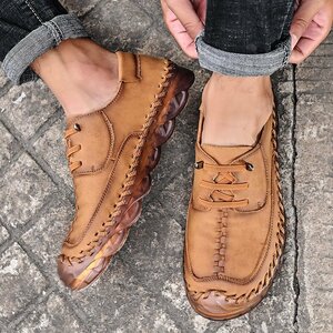  super rare men's walking shoes original leather shoes gentleman shoes sneakers light weight Loafer ventilation outdoor shoes 24~28cm LC984