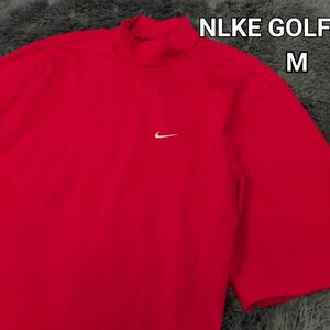 NIKE GOLF ナイキゴルフ 春夏 ゴルフウェア モックネックシャツ 半袖 赤色 メンズ Mサイズ ドライ ストレッチ