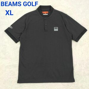 BEAMS GOLF ビームスゴルフ ゴルフシャツ リブ メッシュ スタンドカラー 黒色 メンズ XLサイズ