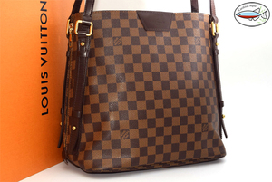 【美品】 ルイヴィトン LouisVuitton ダミエ カバ・リヴィントン レディース メンズ　ショルダーバック ブラウン N41108 DAMIER BAG １円