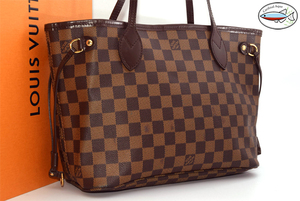 【美品】 ルイヴィトン LouisVuitton ダミエ ネヴァーフルＰＭ レディース トートバッグ ブラウン N41359 肩掛 手提げ 鞄 DAMIER BAG １円