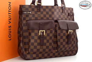 【美品】 ルイヴィトン LouisVuitton ダミエ ユゼス レディース メンズ　トートバック ブラウン N51128 肩掛け 鞄 DAMIER BAG １円