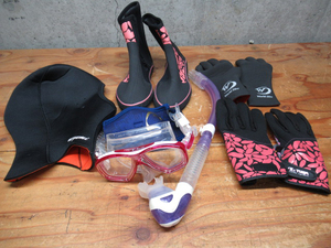 ダイビングまとめ シュノーケル ブーツ 手袋 マスク等 ダイビング用品 管理6k0404R-C08