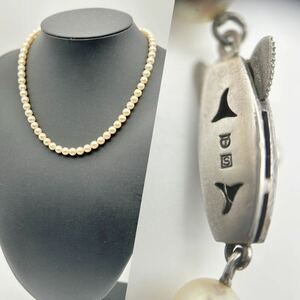 TASAKI タサキ 真珠 ネックレス SILVER刻印 SVパール 田崎真珠 pearl necklace jewelry silver 球幅5.9〜6.2mm程 重量約22.9g 長さ約40cm