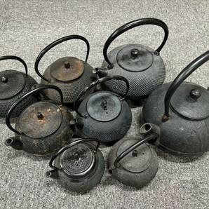 【鉄瓶 8点 まとめ 】宝生堂 他 南部鉄器 あられ 茶道具 煎茶道具 茶器 鉄器 南部鉄瓶 急須 岩鋳 の画像1