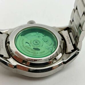 【稼働品】SEIKO セイコー ブライツ バカルディ コラボ 腕時計 自動巻き 6R21-00J0 デイデイト SS シルバー メンズ 裏スケルトン 緑 の画像6