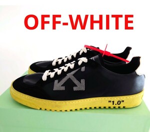 新品★OFF-WHITE オフホワイト ヴァージルアブロー 1.0 THIS THAT ヴィンテージ加工 レザー スニーカー 41/26cm 正規品