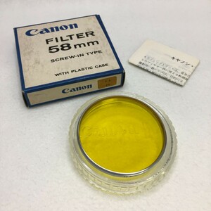 Canon FILTER 55mm Y3 2x キヤノン 55mm径 ねじ込み式 銀枠 イエローフィルター 白黒写真用 外箱・ケース・説明書付 現状品 ／ 04-00688