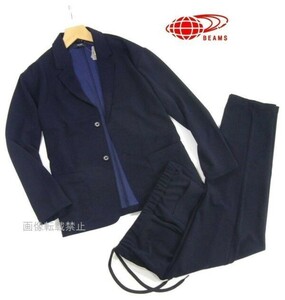  new goods spring thing ^ Beams casual setup suit XL navy blue navy jersey material tailored Easy relax BEAMS HEART/09