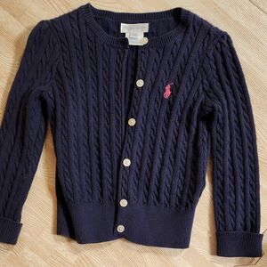 【美品】ラルフローレン RALPH LAUREN カーディガン POLO ニットカーディガン 長袖 ガールズ　24m