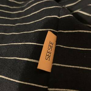 SEE SEE SUPER BIG FLAT LONG-SLEEVE BOADER S.F.C STRIPES FOR CREATIVE ロンT Tシャツ ボーダー fresh service is-ness so nakameguro 黒の画像6