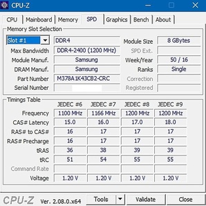 SAMSUNG DDR4 2400 (PC4-19200) 8GB×2枚 計16GB メモリ 簡易動作確認済品 Bの画像4