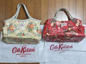 Cath Kidston　キャスキッドソン　トートバッグ　ワンオーナー　USED　レディース　花柄　２種類セット　ロゴ入り白色収納袋2個付き