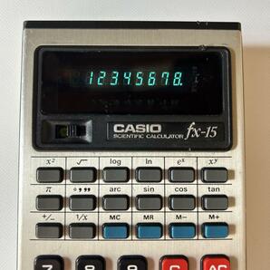 1円スタート 動作品 電卓 関数電卓 CASIO fx-15 カシオ 昭和レトロ 計算機 事務 の画像2