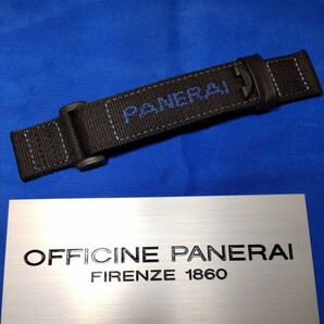 OFFICINE PANERAI 正規 パネライ 純正 ポリエステル ベルクロ ストラップ ベルト 黒 青 ナイロン MX00149T 未使用 ベルト留め 遊環 跡ありの画像1