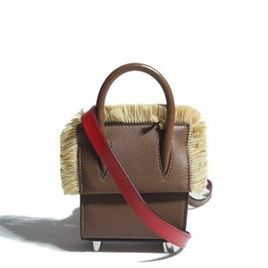 M7944f2 VChristian Louboutin Christian Louboutin V 21SS fringe attaching leather Mini bag Brown / tea shoulder bag 