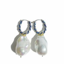 M9558f70　▼R.ALAGAN ララガン▼　STRIPE PEARL EARRINGS ストライプ パールピアス / E-15 アクセサリー イヤリング バロックパール_画像1