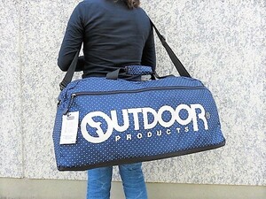 OW ネイビードット 新品 OUTDOOR アウトドア 中型 ボストンバッグ 60cm 水玉模様 部活 合宿 部活 スポーツ レディースバッグ