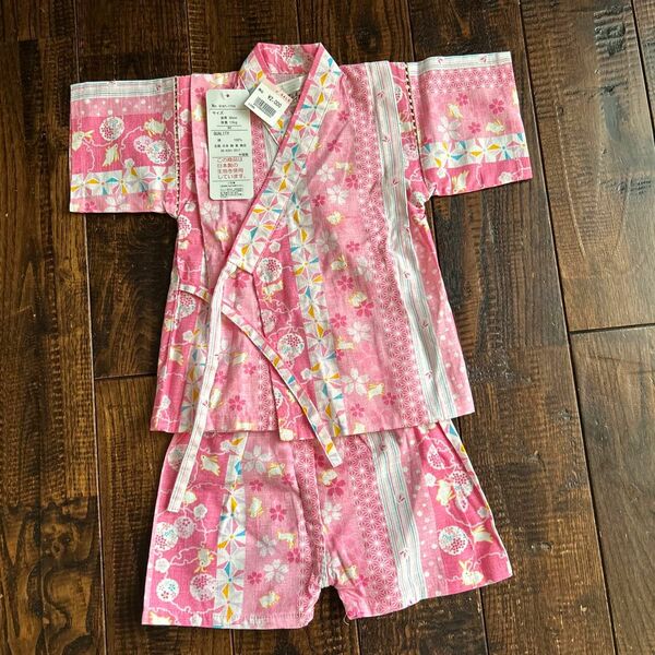 新品　じんべい 甚平 女の子 サイズ　90 お祭り