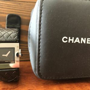 CHANEL シャネル マトラッセ ブラック スクエア クォーツ QUARTZ QZ 腕時計 レディース の画像1