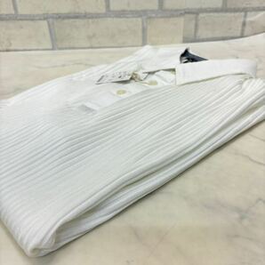 新品 タグ付き 日本製 定価:9,000円 MORGAN 半袖 ポロシャツ リブニット 白 ホワイト メンズ L 綿45%の画像9