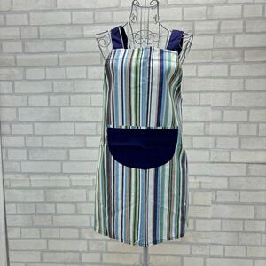  new goods unused H*W*S apron cotton cotton lady's stripe 