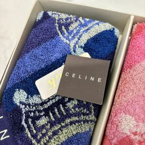 新品 4枚セット セリーヌ 絹100% シルク SHUNKA タオルハンカチ ピンク 青 ブルー 綿100% レディースの画像4