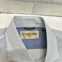 新品 タグ付き ACTIVE CREW 長袖 シャツ ストライプ メン綿100% M_画像4