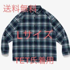 極美品 TET氏着用 descendant ディセンダント 23AW VANNING PLAID LS SHIRT Lサイズ GREEN グリーン シャツ西山徹 wtaps