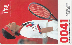  date ..ITJ 0041| woman tennis [ telephone card ] S.4.22 * postage the cheapest 60 jpy ~