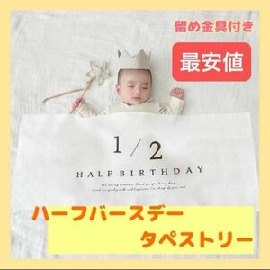 新品　記念　タペストリー　ハーフバースデー　1/2　誕生日　月齢フォト　北欧　お祝い　飾り　おしゃれ　SNS　軽量　フォト　ベビー