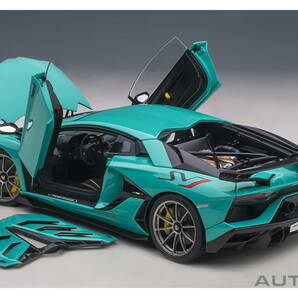 AUTOart 1/18 Lamborghini Aventador SVJ Blu Glauco/Solid Blue アヴェンタドール ターコイズブルー！の画像6