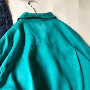 ノーリーズ NOLLEY'S 上質ラミーリネン100%大人可愛いきれい色ゆったりオーバーサイズワークシャツ♪の画像9