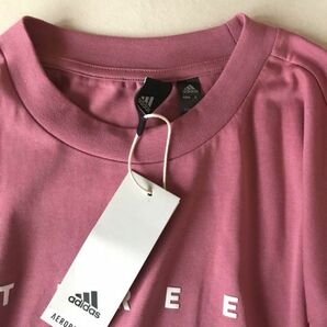 タグ付き未使用♪アディダス adidas 大人可愛いパフォーマンスロゴスリーストライプス♪ゆったりTシャツワンピース♪の画像2